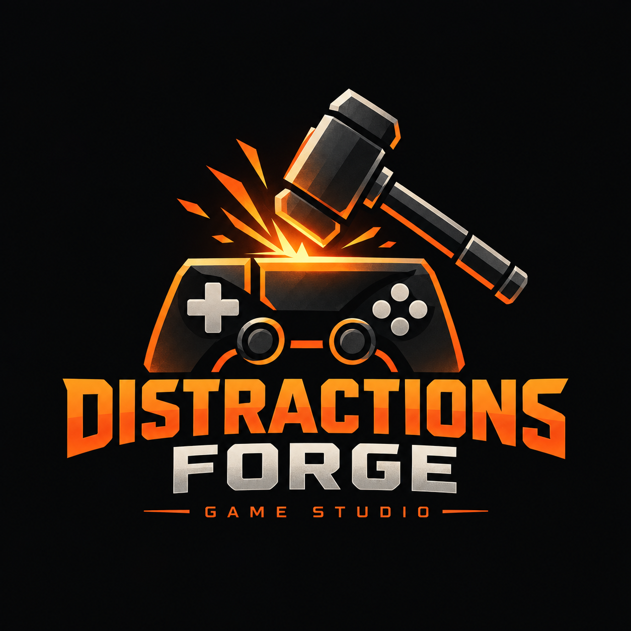 DistractionsForge Game Studio — hammer and controller logo